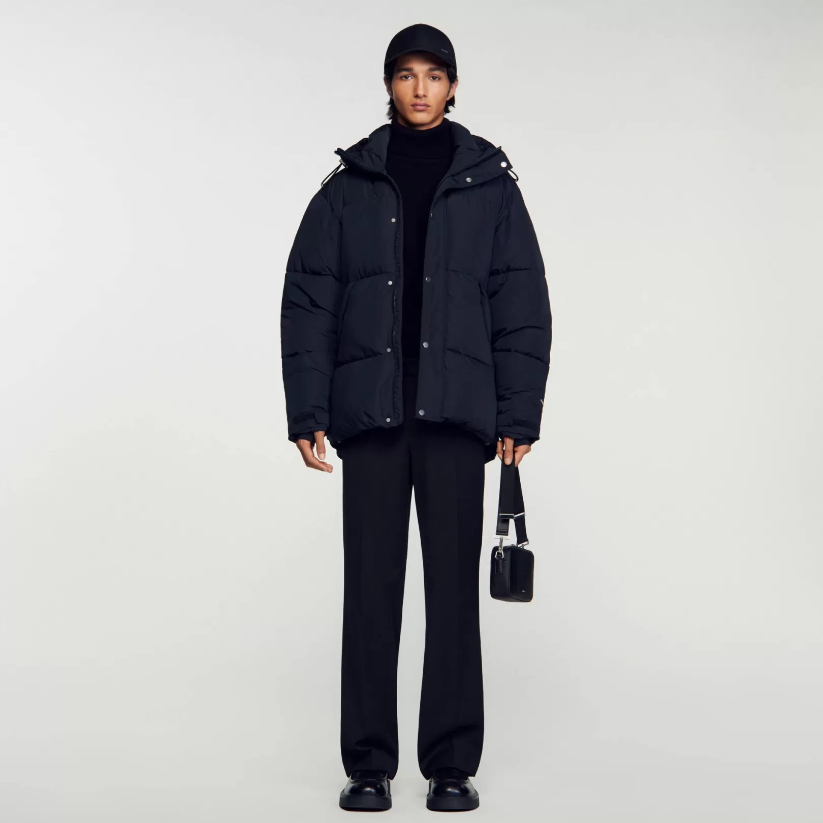 Coats*Sandro Coats 3/4-length hooded puffer jacket