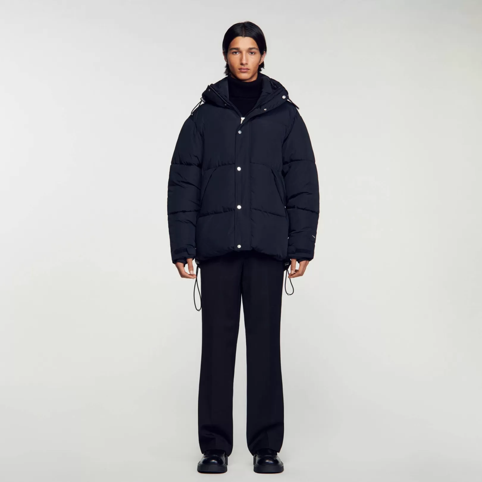 Coats*Sandro Coats 3/4-length hooded puffer jacket