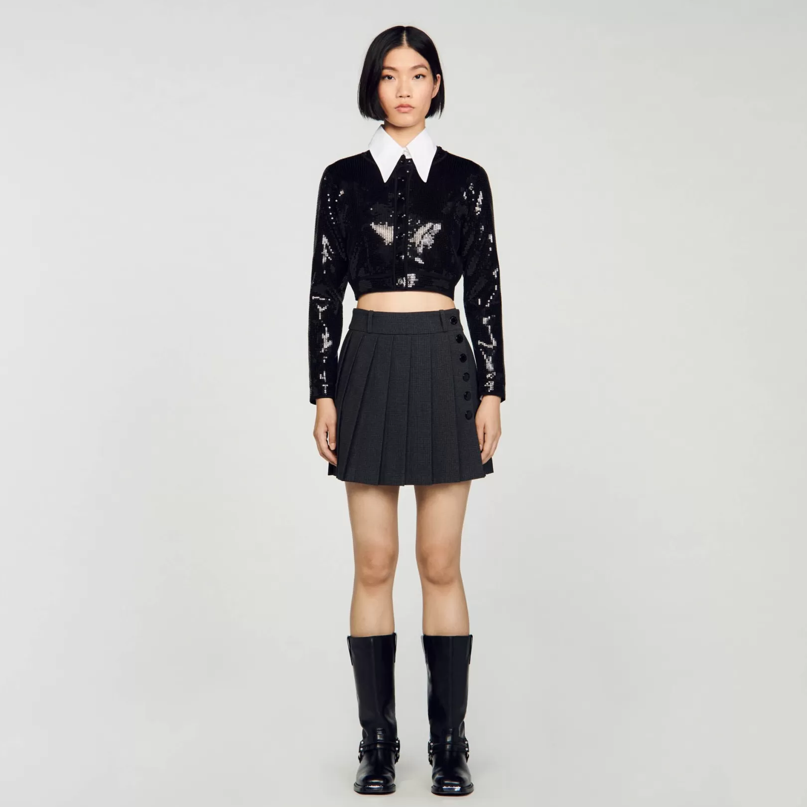 Skirts*Sandro Skirts Checked mini skirt