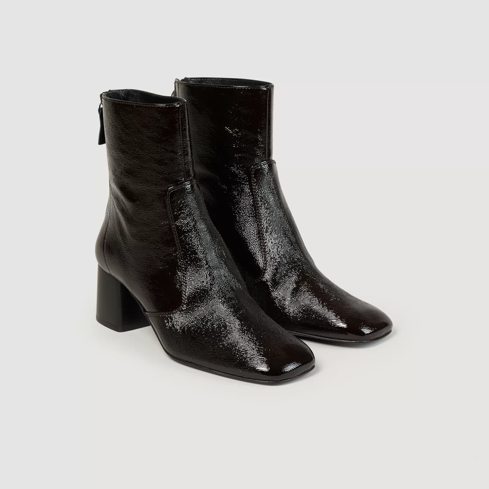 Boots*Sandro Boots Cracked leather ankle boots