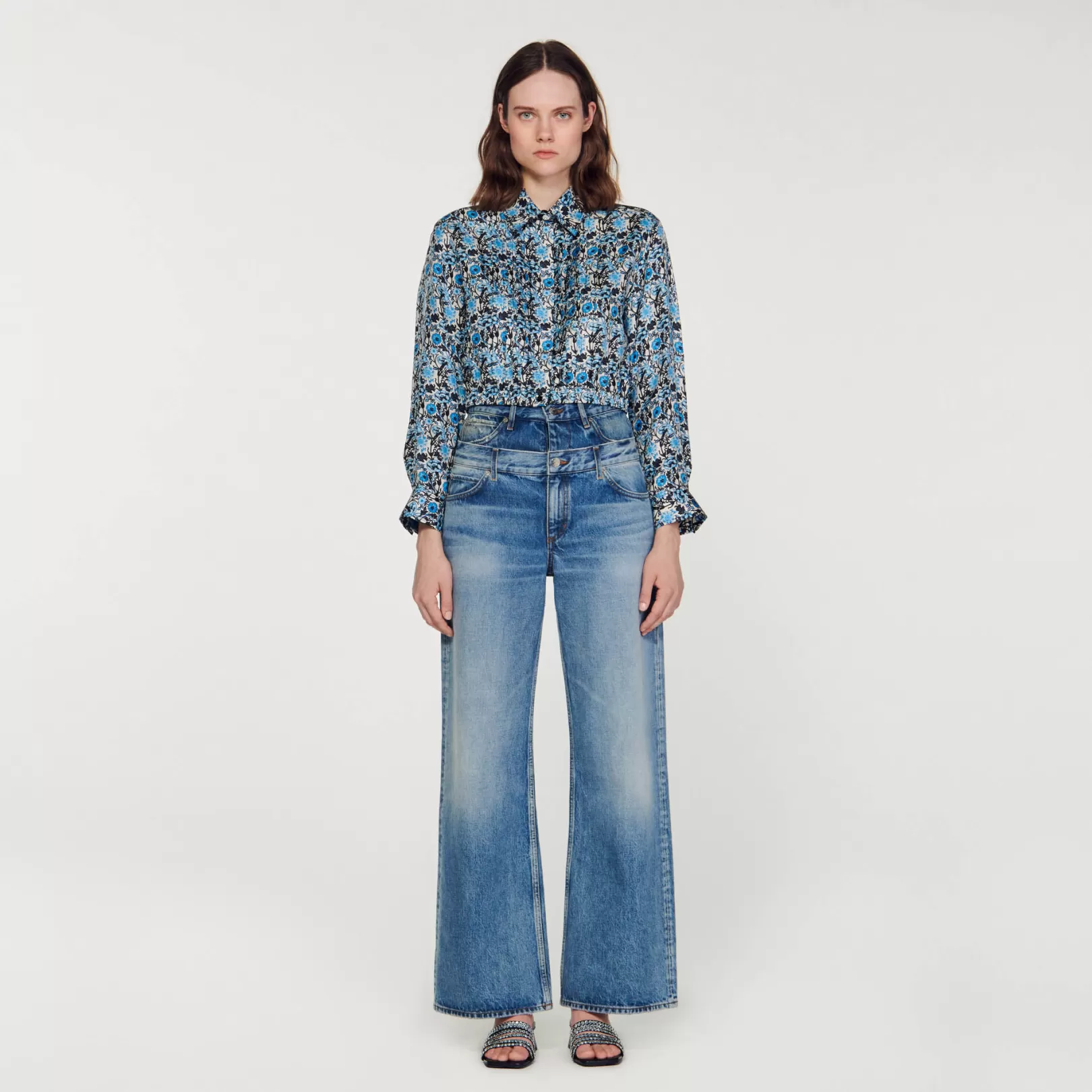 Tops & Shirts*Sandro Tops & Shirts Cropped silk shirt