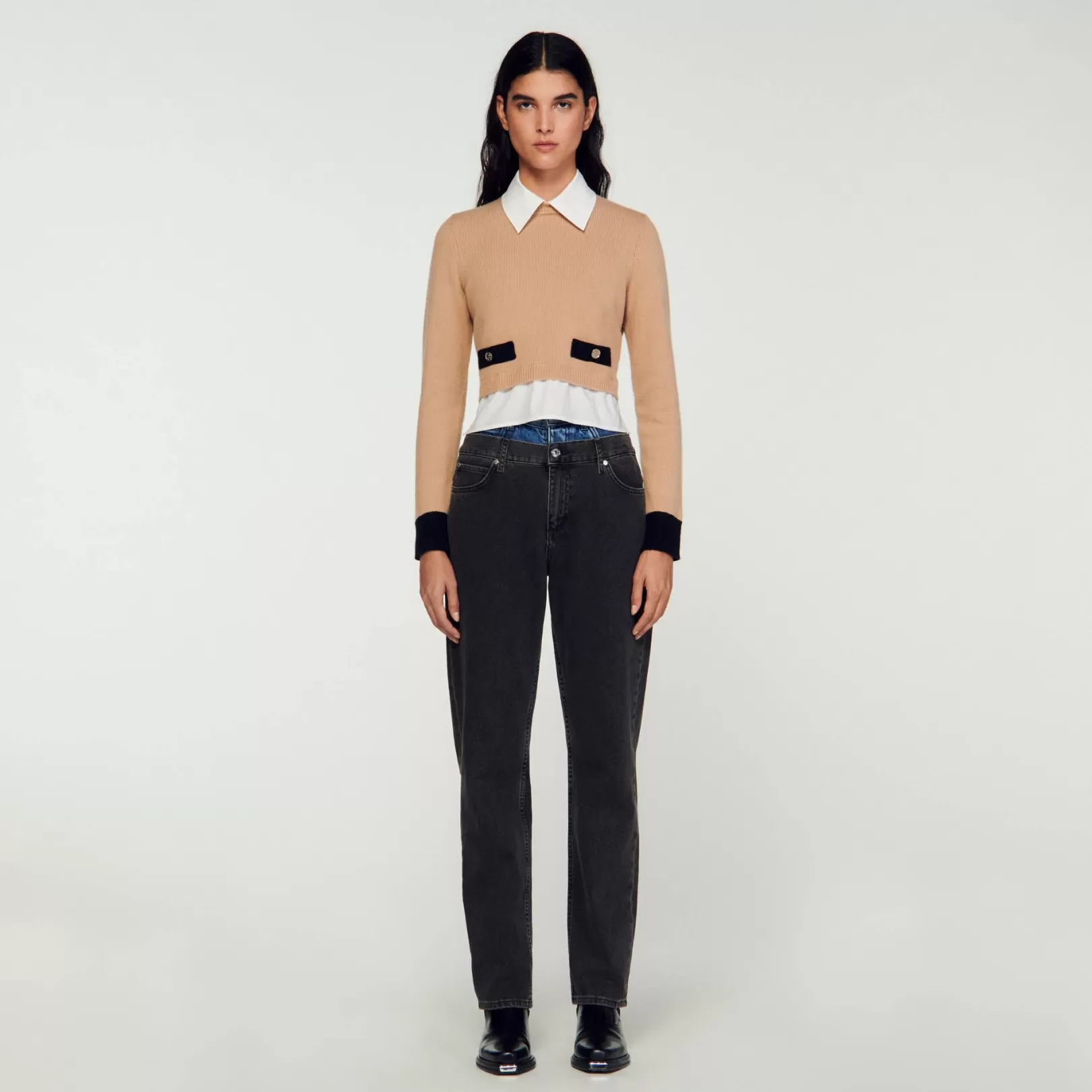 Sweaters & Cardigans*Sandro Sweaters & Cardigans Cropped wool and cashmere sweater