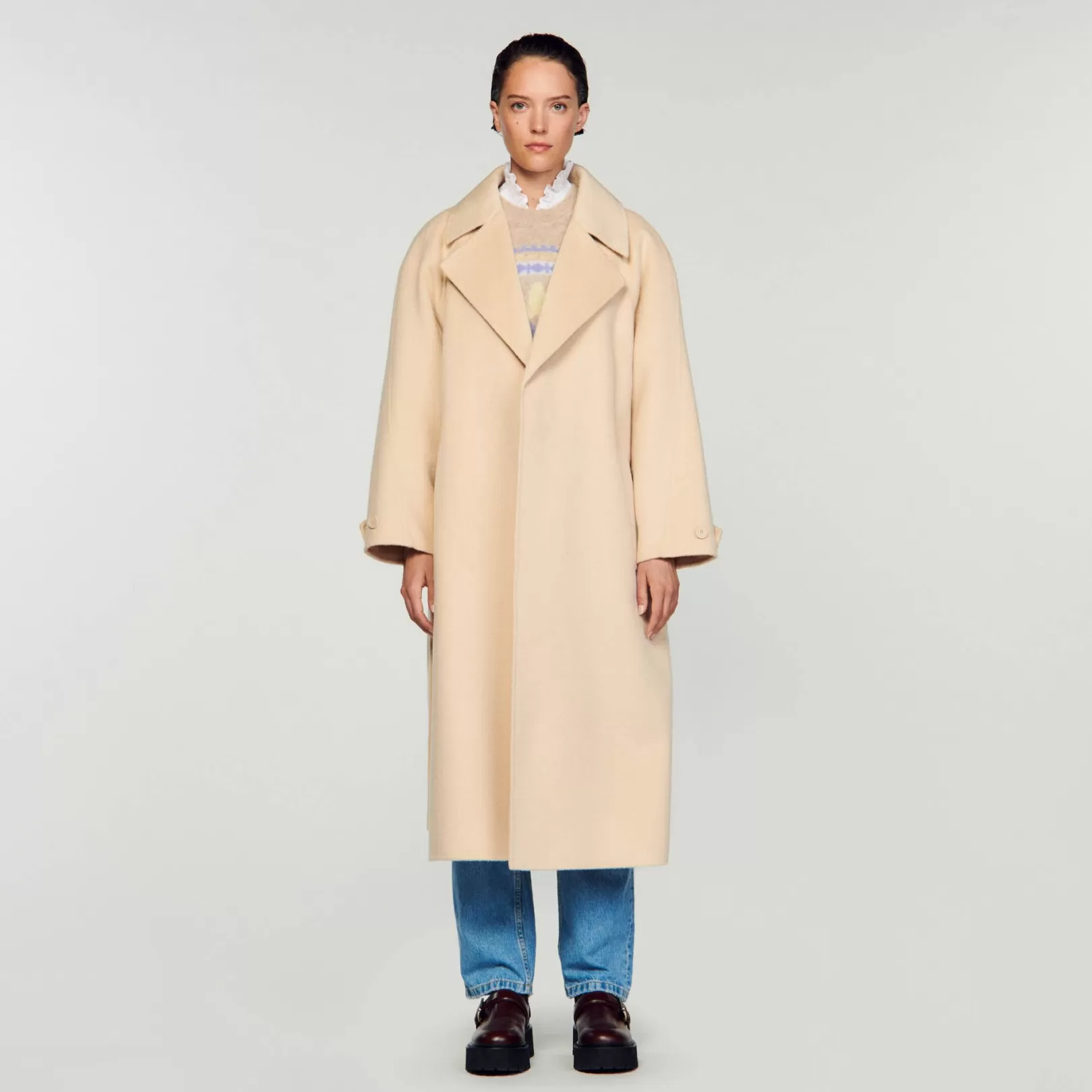 Coats*Sandro Coats Double-breasted wool trench coat