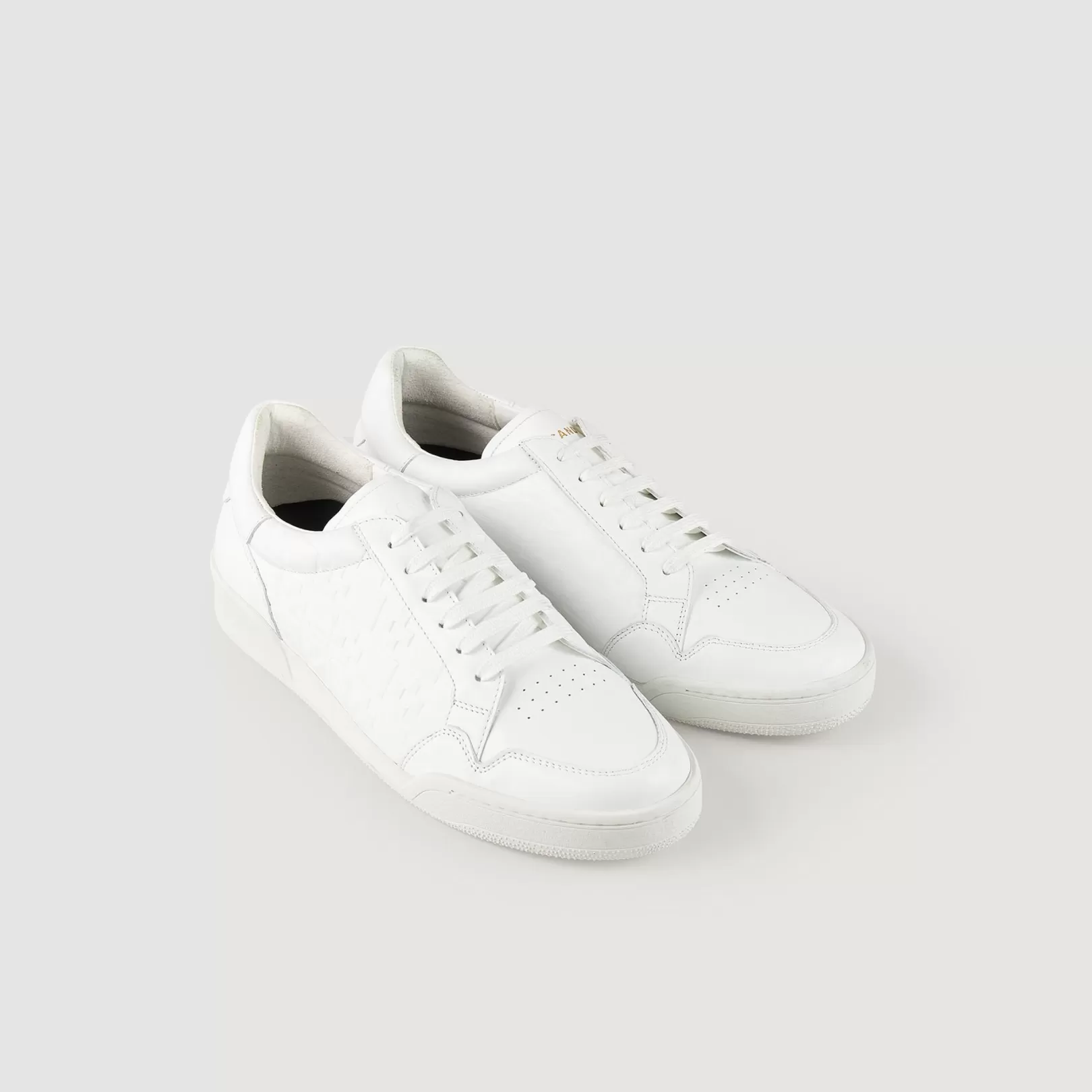 Shoes*Sandro Shoes Embsed square crs leather sneakers