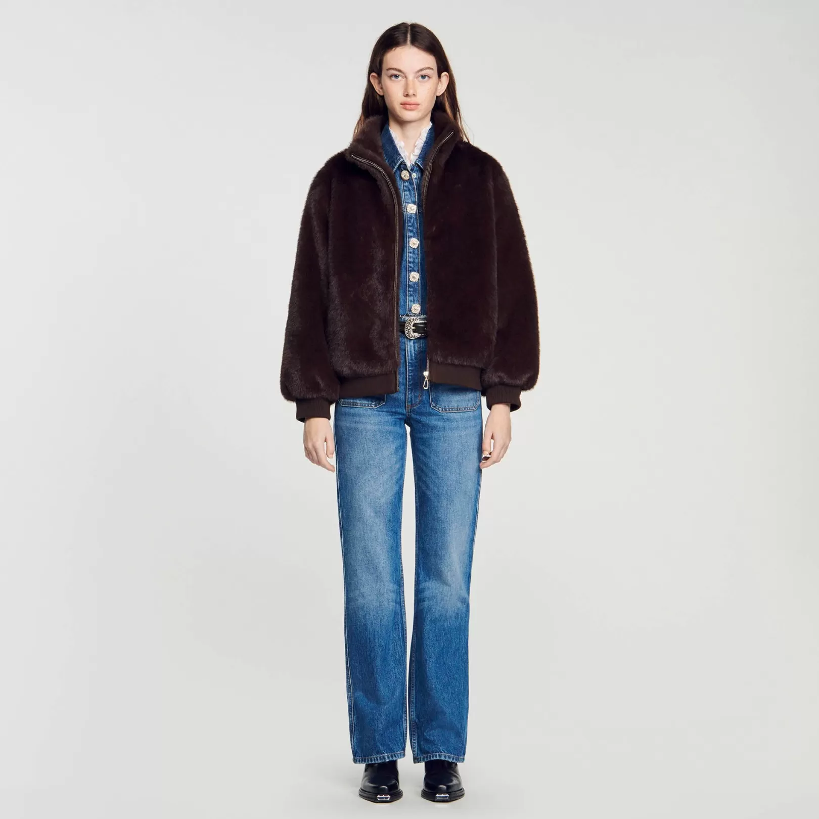 Coats*Sandro Coats Faux fur jacket