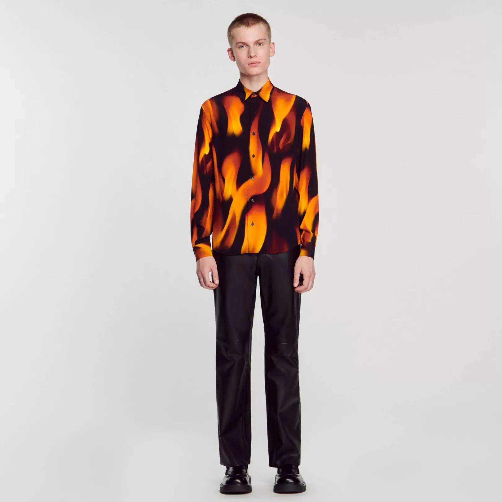 Shirts*Sandro Shirts Flame pattern shirt