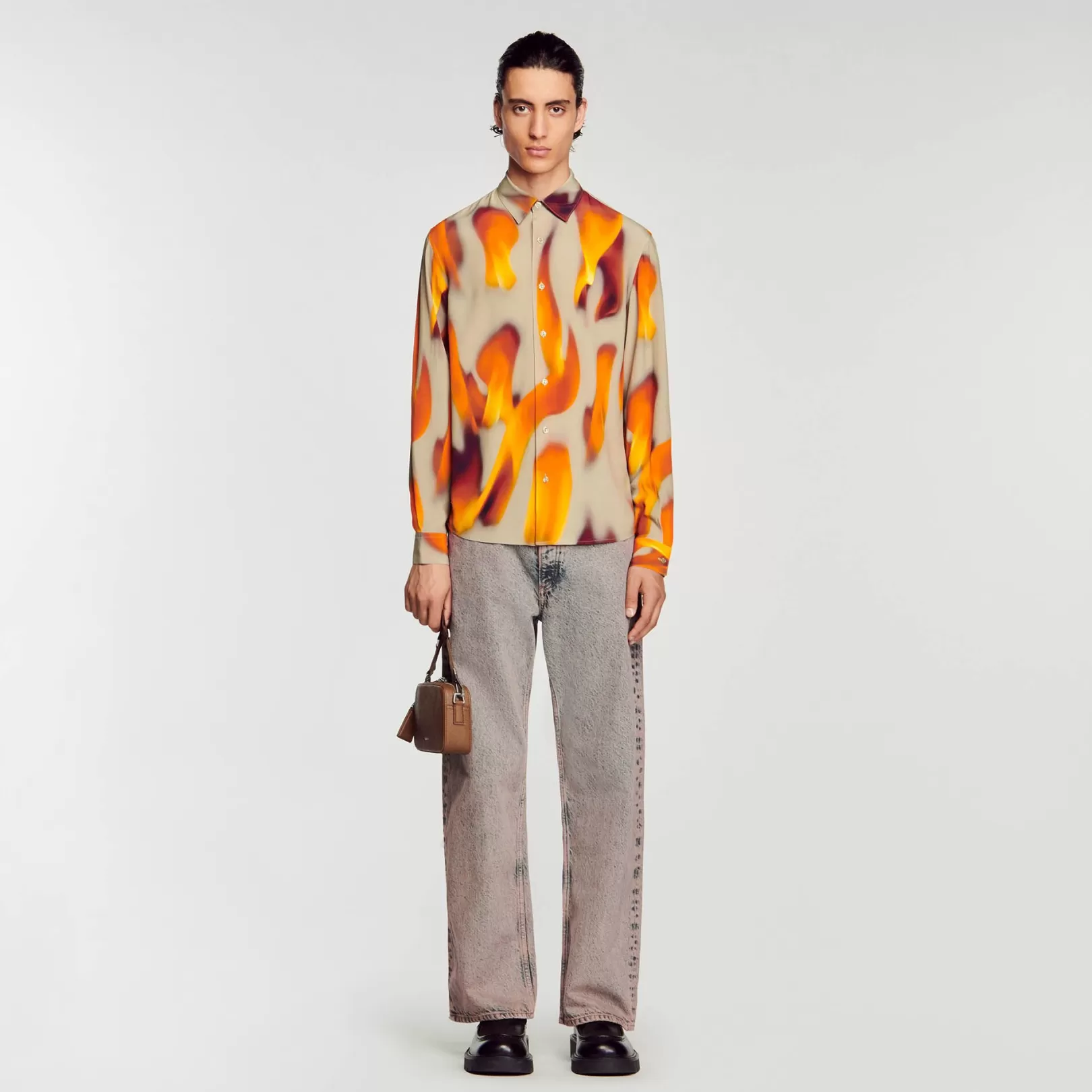 Shirts*Sandro Shirts Flame pattern shirt