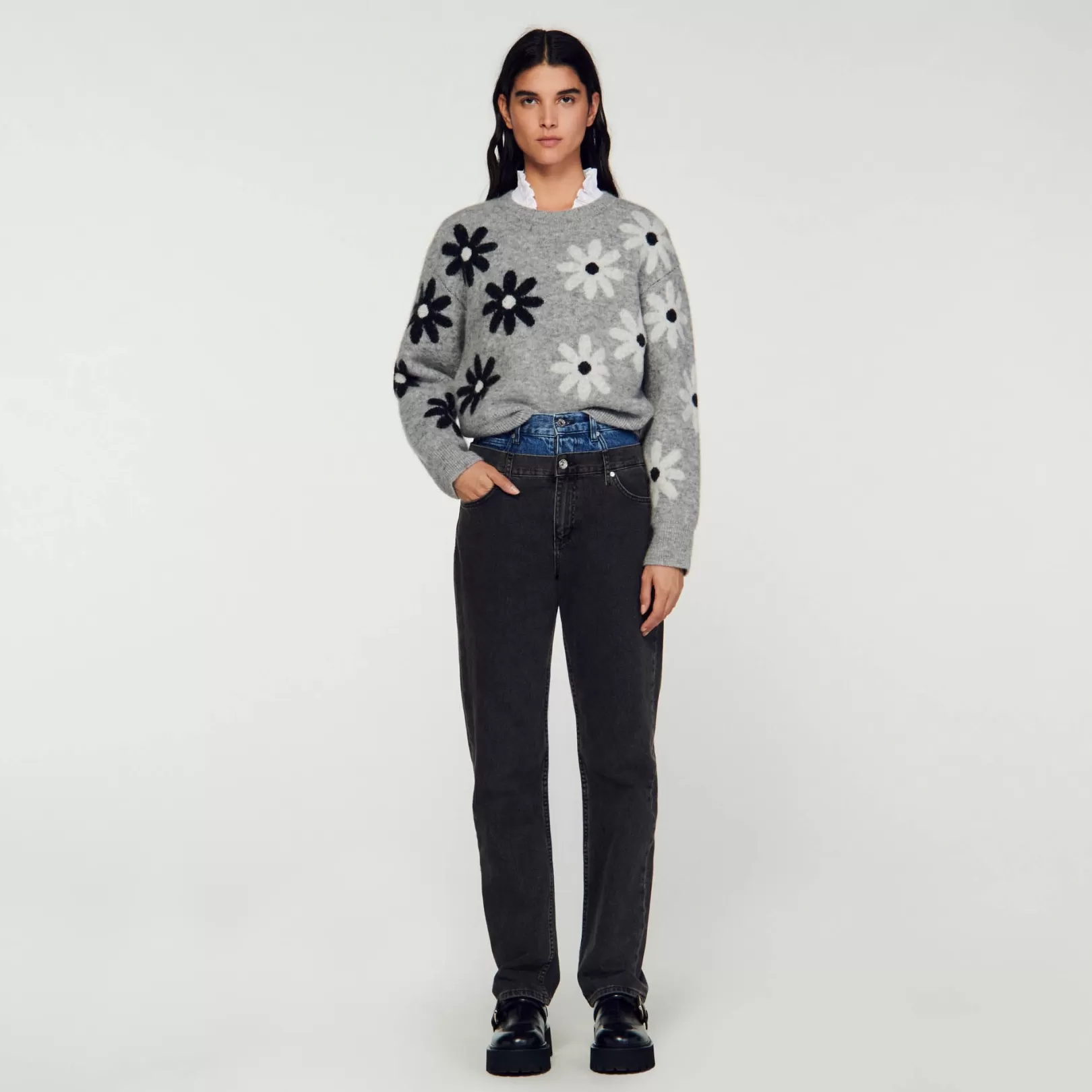 Sweaters & Cardigans*Sandro Sweaters & Cardigans Floral knit sweater