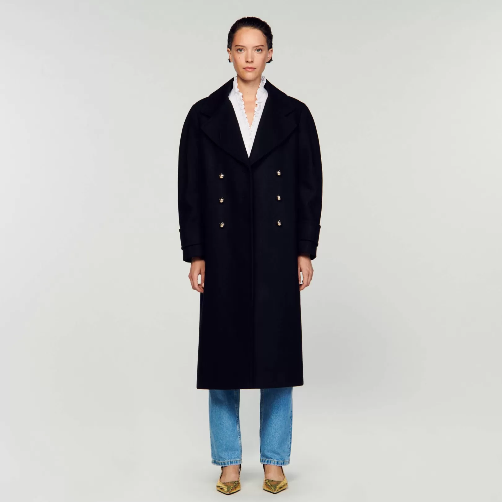 Coats*Sandro Coats Lapel collar coat