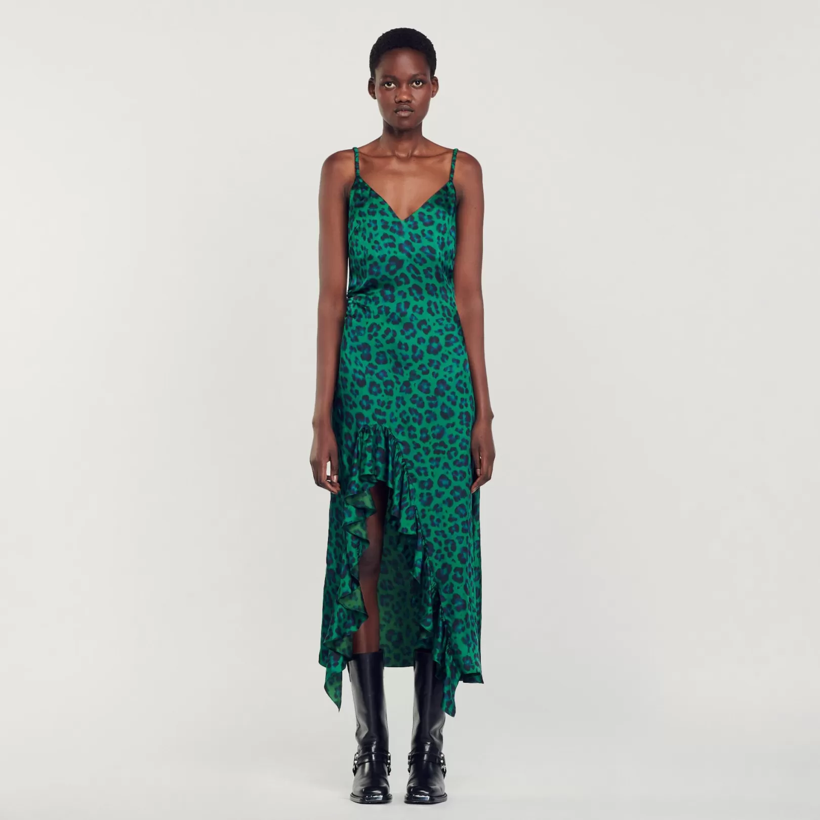 Dresses*Sandro Dresses Leopard print slit dress