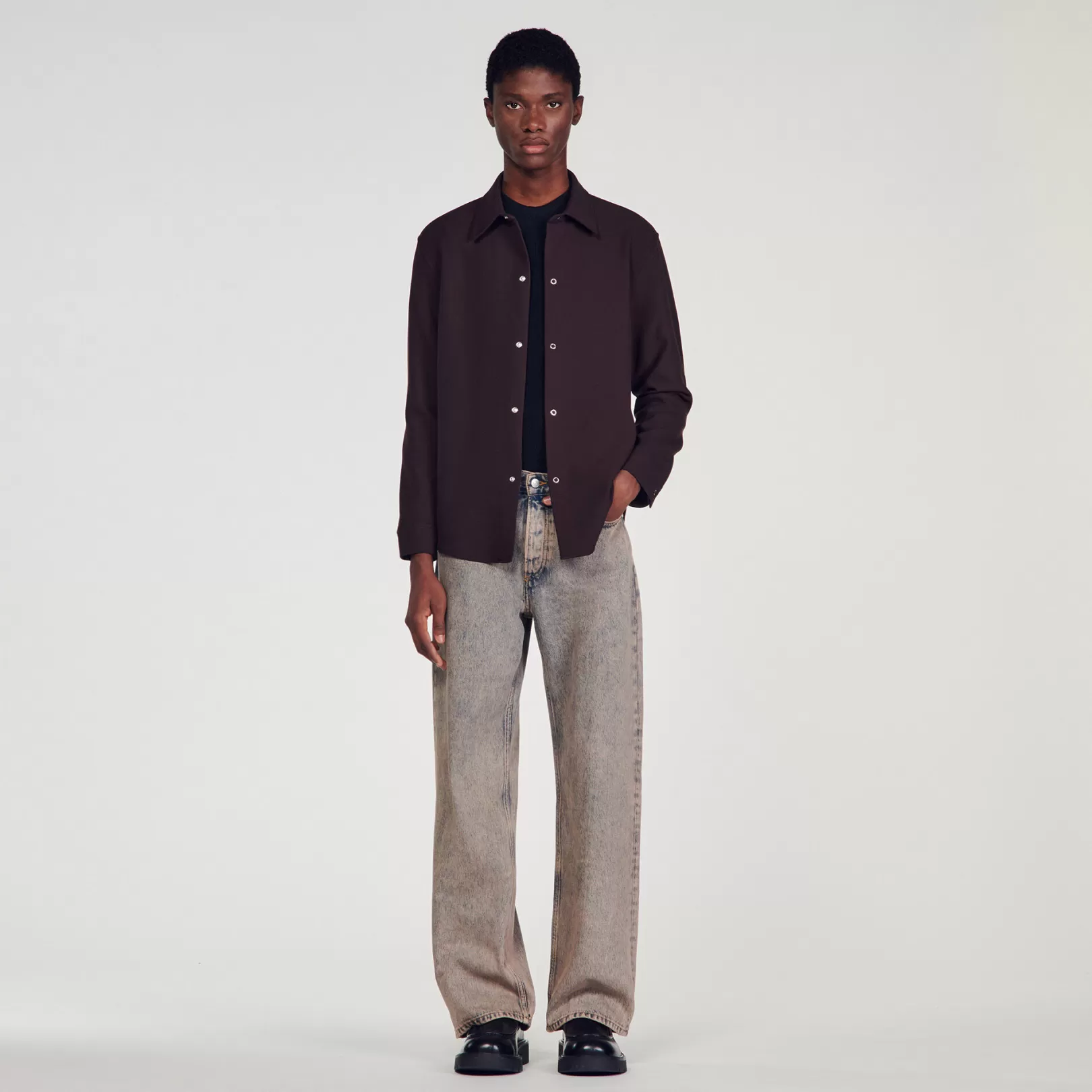 Shirts*Sandro Shirts Long-sleeve jersey shirt