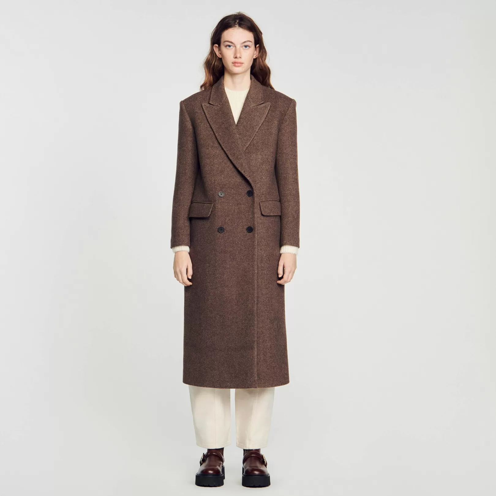 Coats*Sandro Coats Long-sleeved button coat