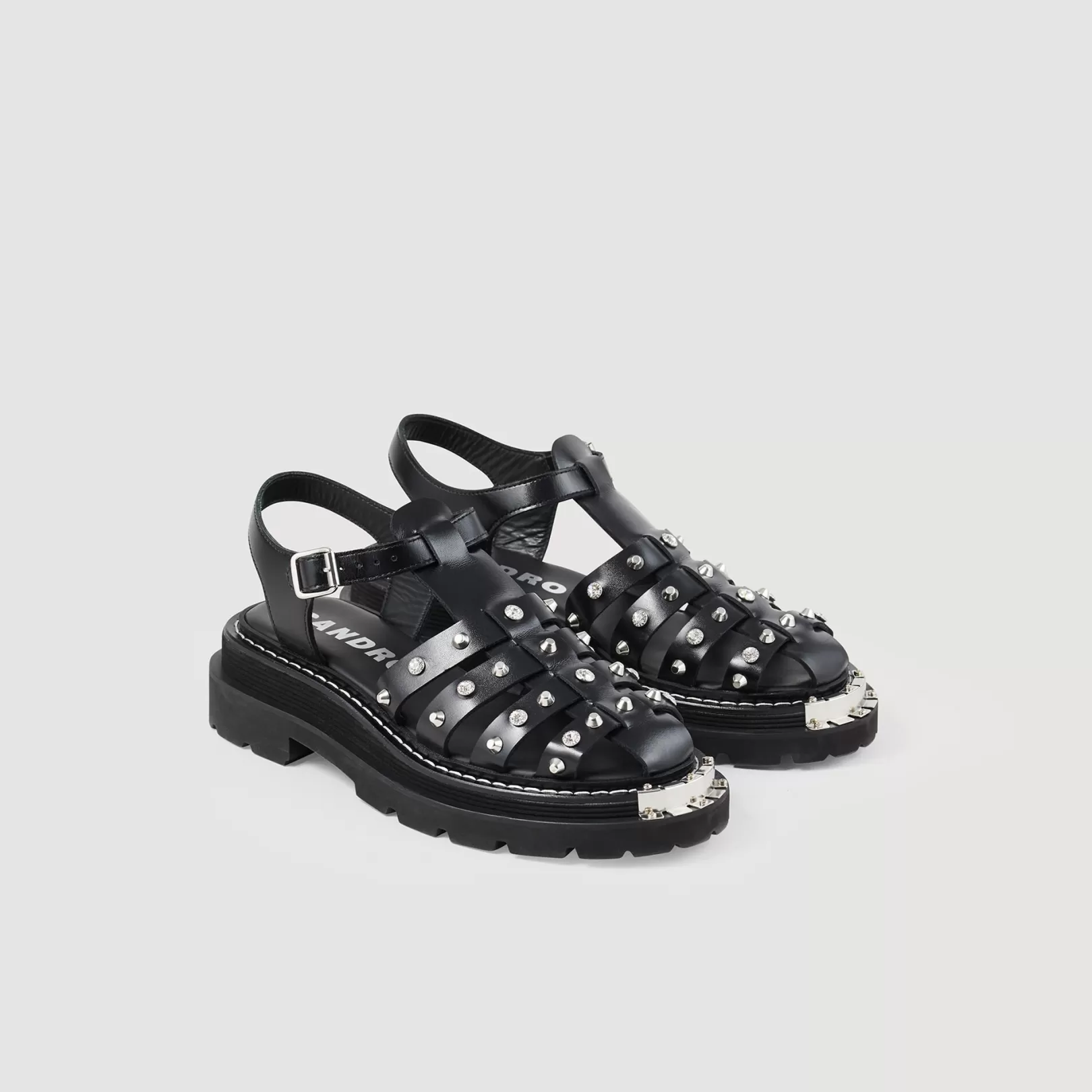 Sandals*Sandro Sandals Olys studded leather sandals