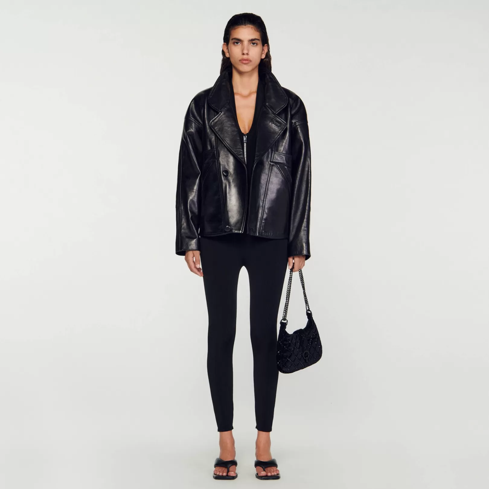 Jackets & Blazers*Sandro Jackets & Blazers Oversized leather jacket