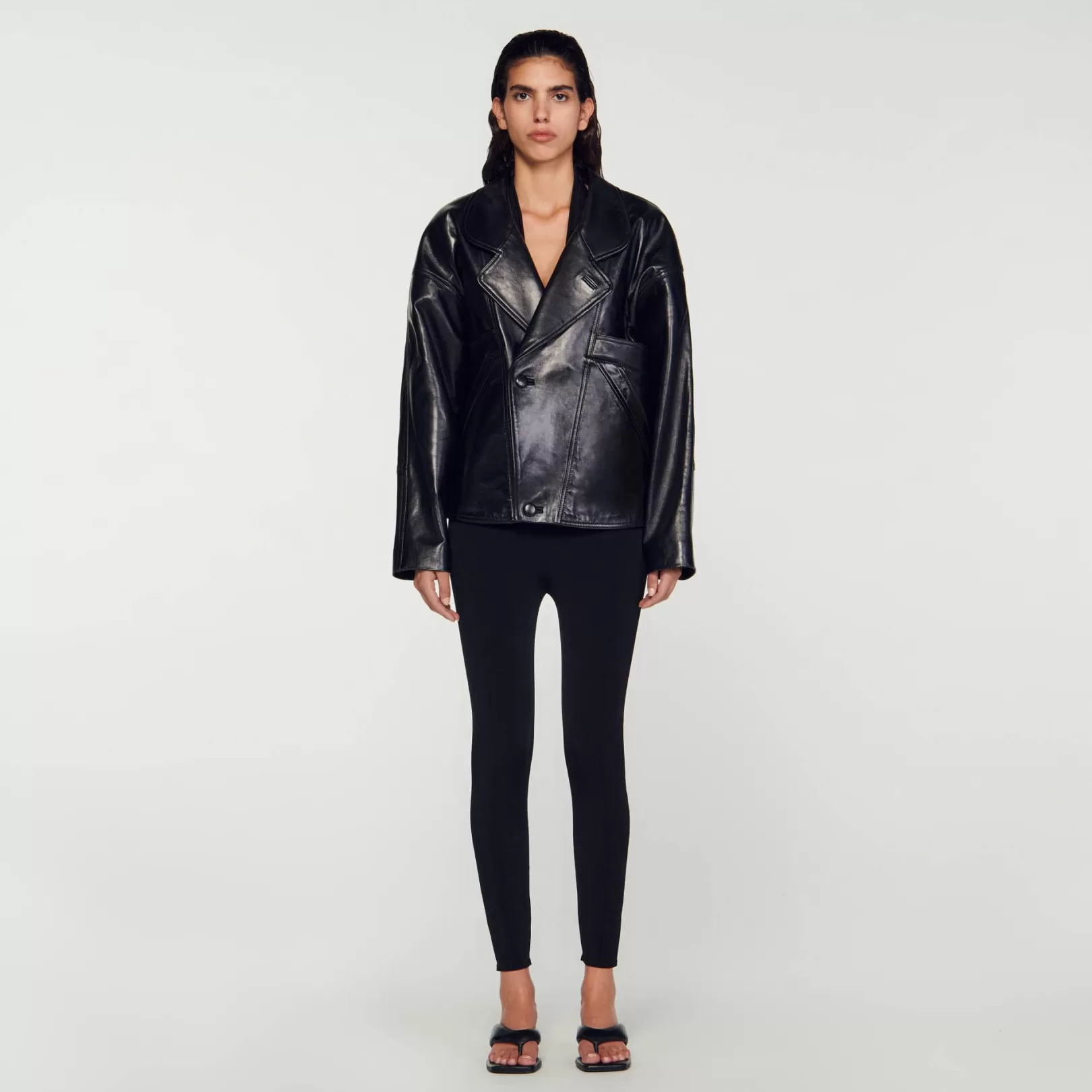 Jackets & Blazers*Sandro Jackets & Blazers Oversized leather jacket