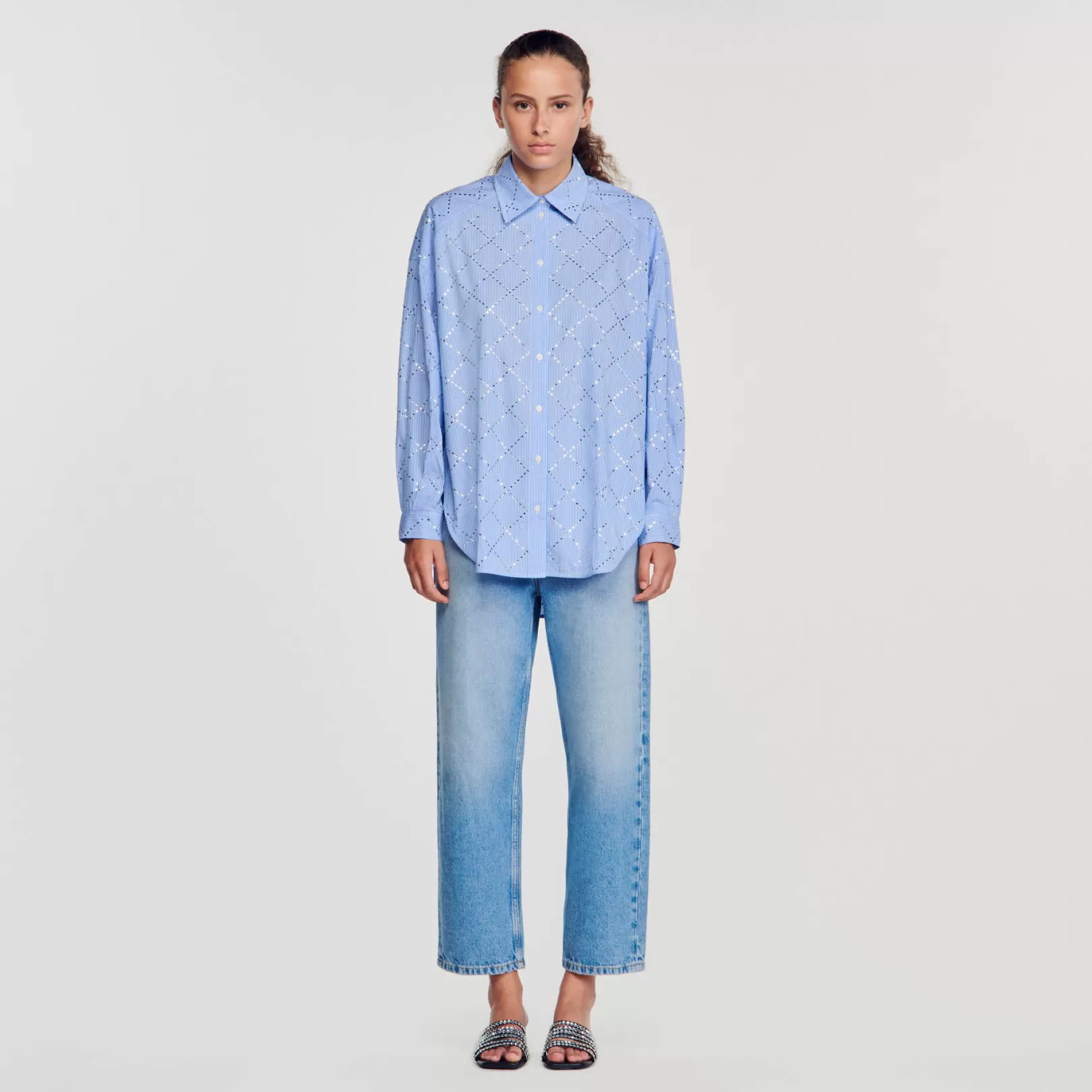 Tops & Shirts*Sandro Tops & Shirts Oversized shirt with rhinestones