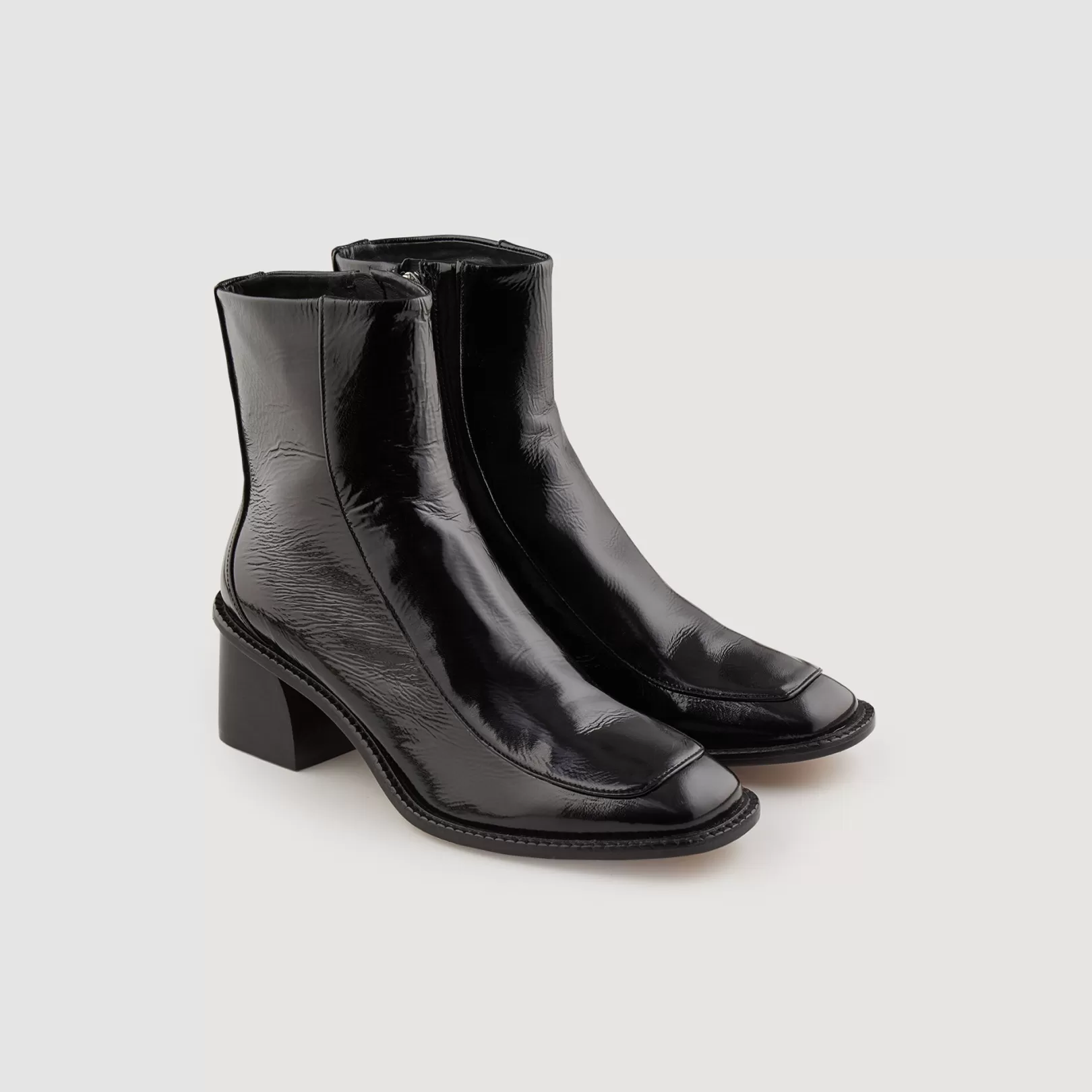 Boots*Sandro Boots Patent leather boots with heel