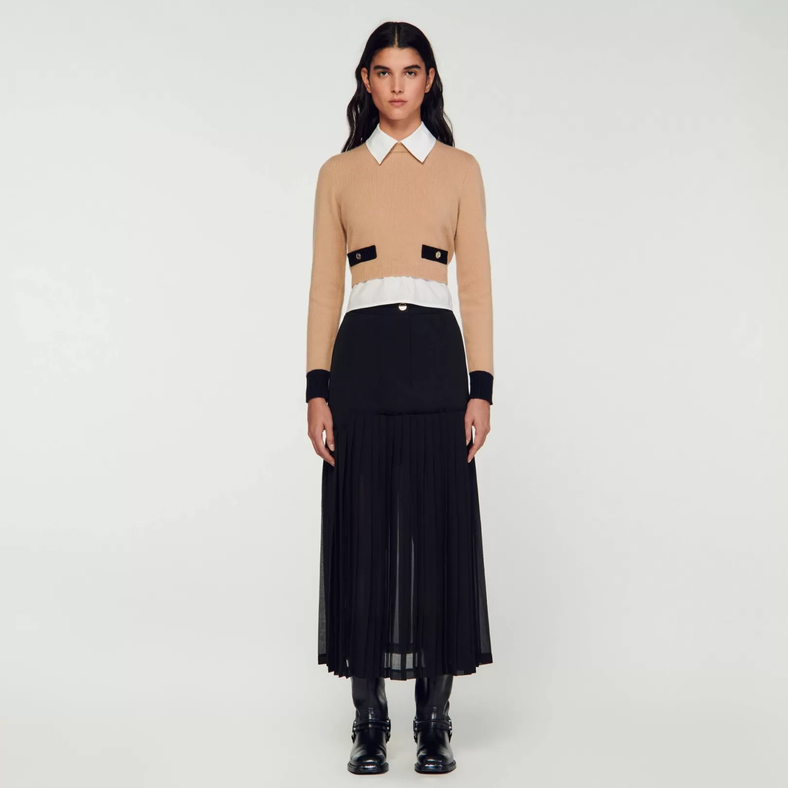 Skirts*Sandro Skirts Pleated long skirt