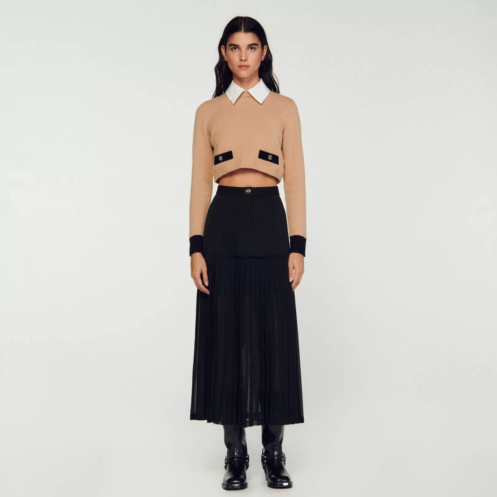 Skirts*Sandro Skirts Pleated long skirt