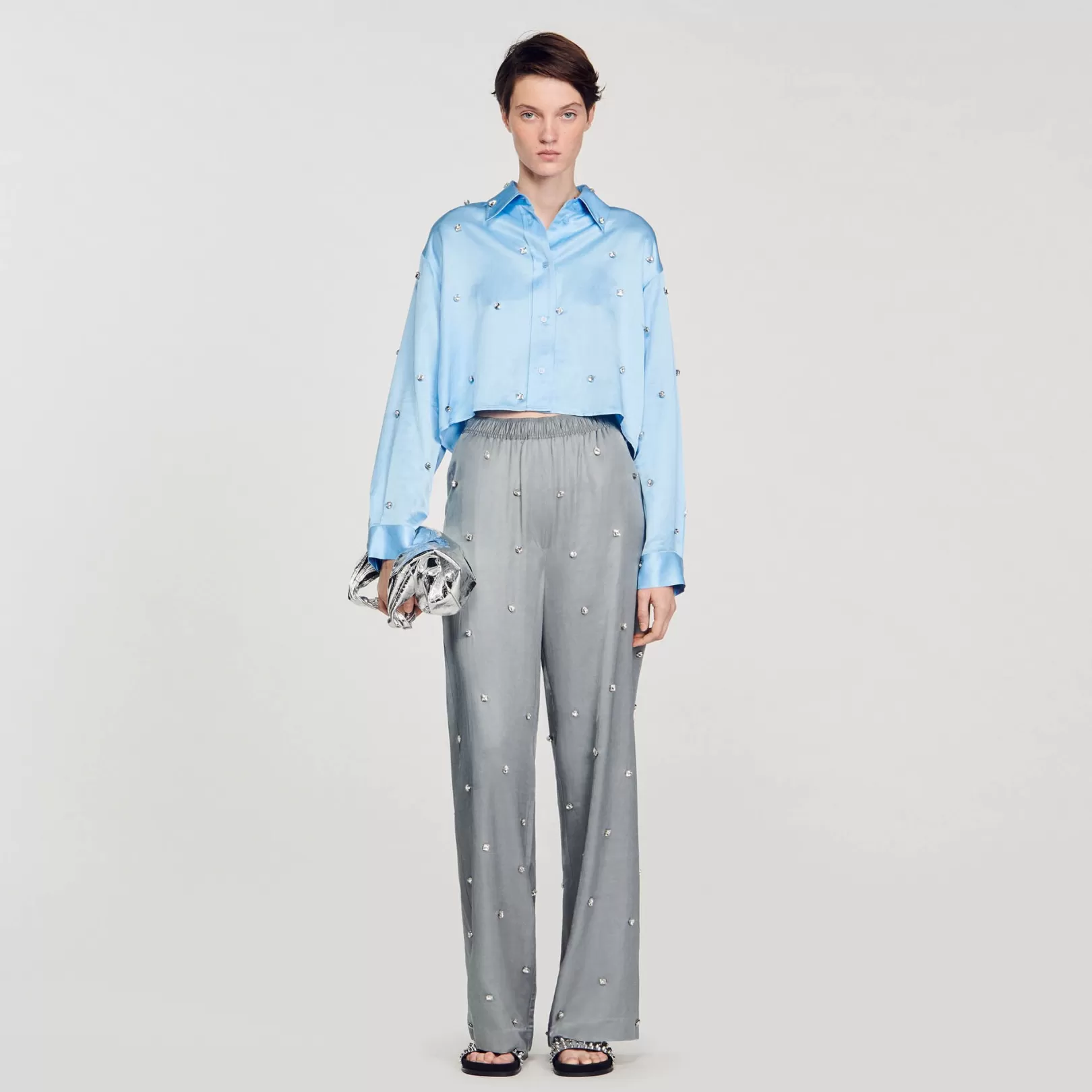 Matching Sets | Pants & Shorts*Sandro Matching Sets | Pants & Shorts Rhinestone linen trousers