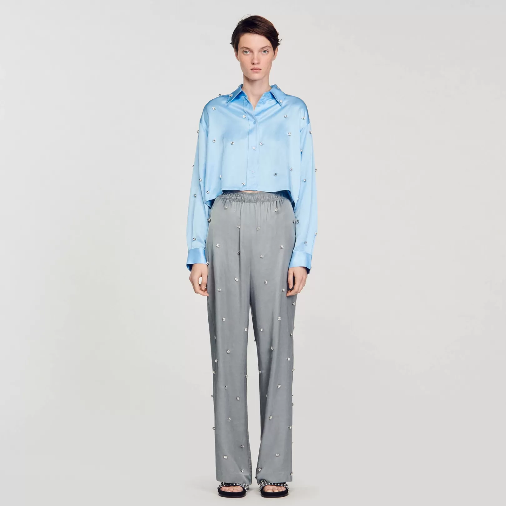 Matching Sets | Pants & Shorts*Sandro Matching Sets | Pants & Shorts Rhinestone linen trousers