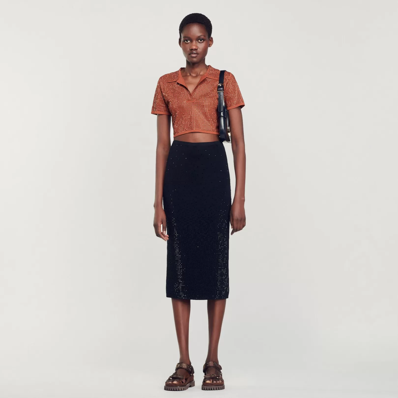 Matching Sets | Skirts*Sandro Matching Sets | Skirts Rhinestone-embellished midi skirt