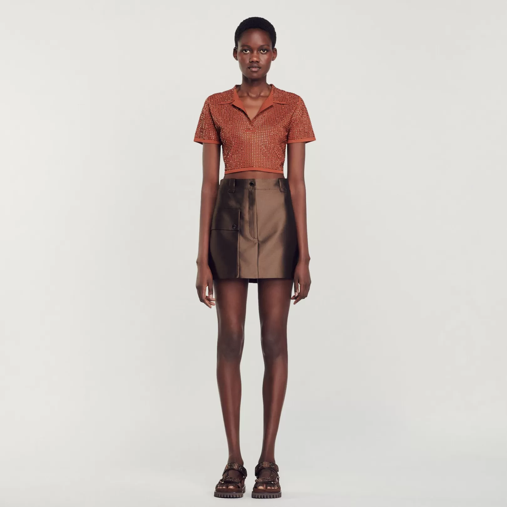 Skirts*Sandro Skirts Satin short skirt