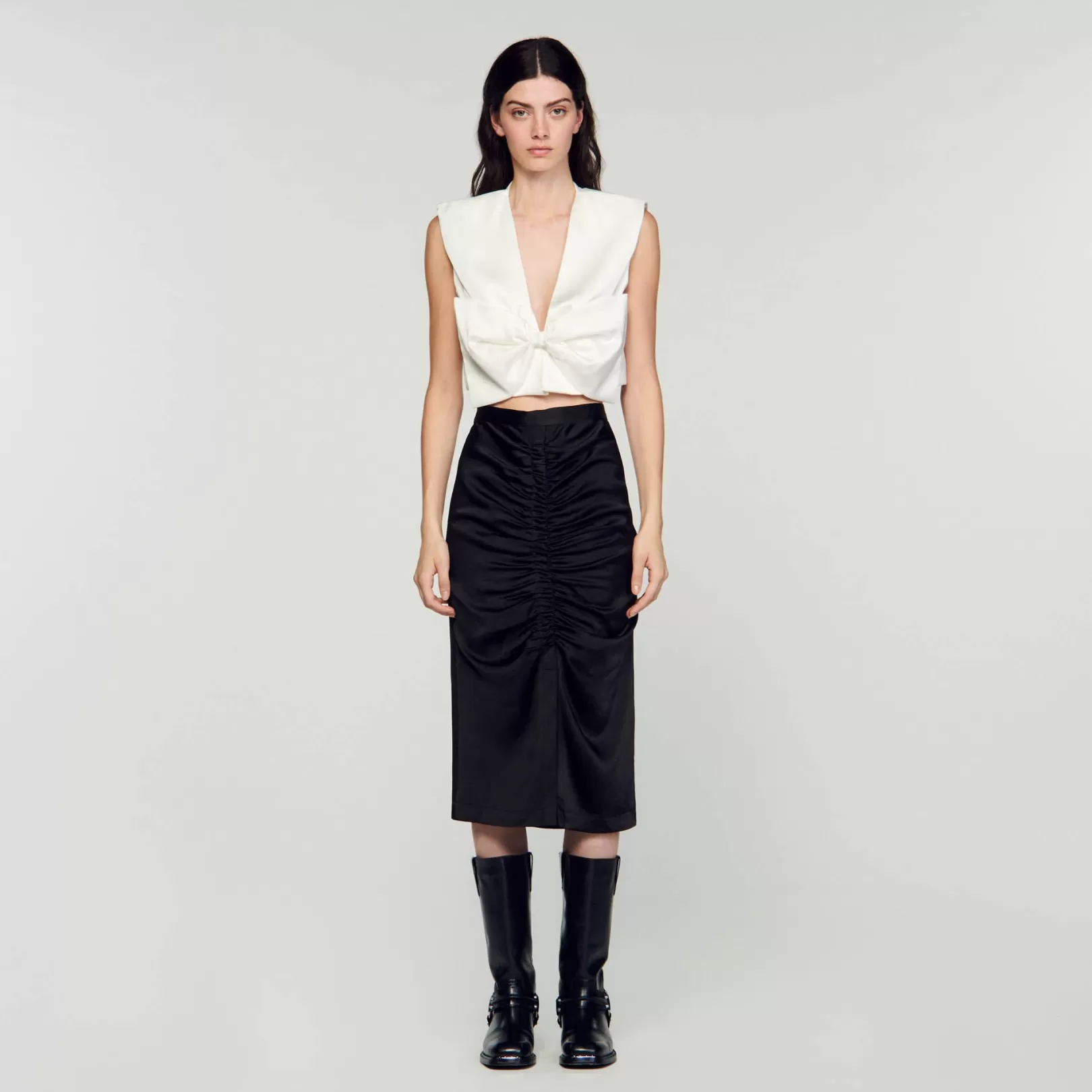 Skirts*Sandro Skirts Satin-effect midi skirt