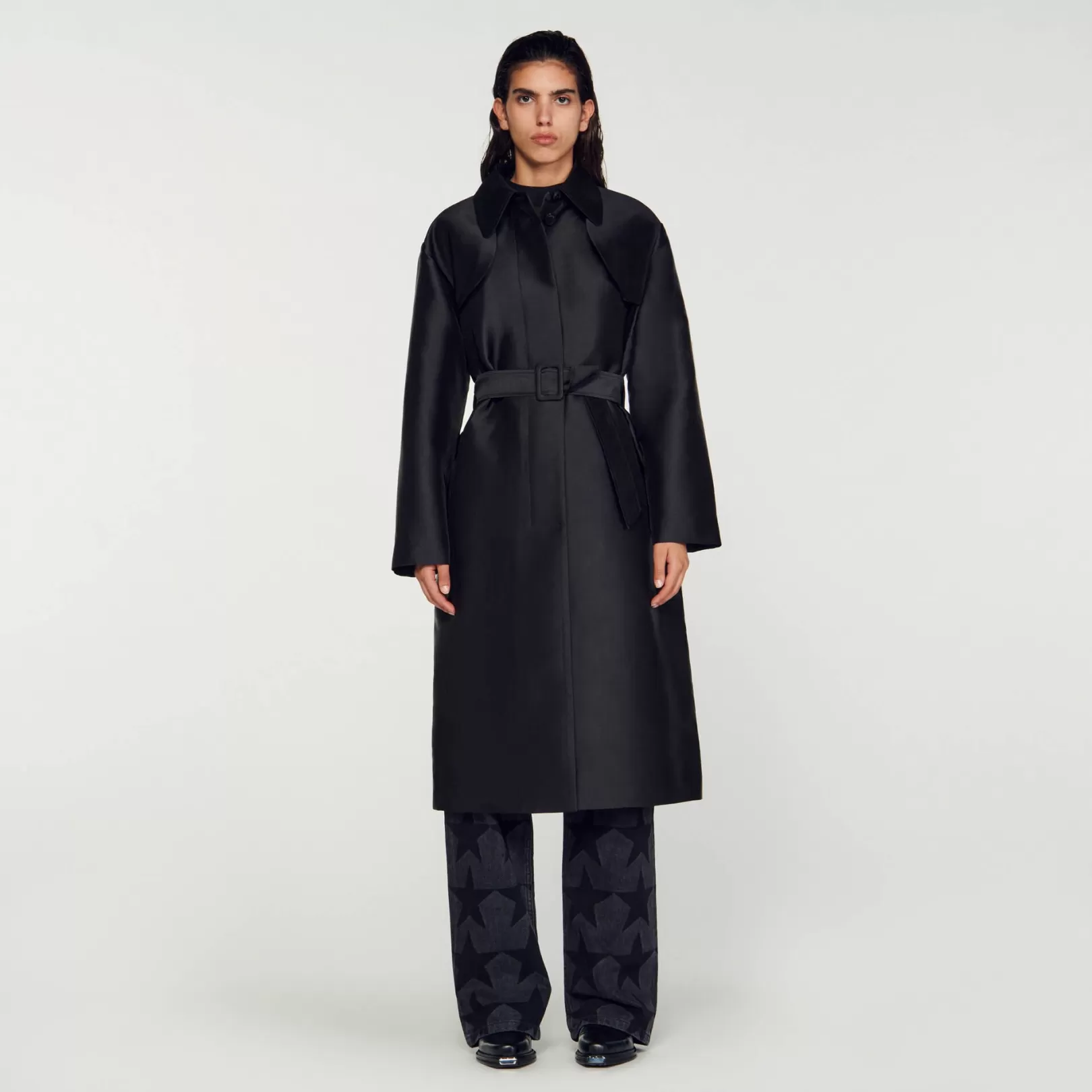 Coats*Sandro Coats Satin-effect trench coat » Shop Sandro Online