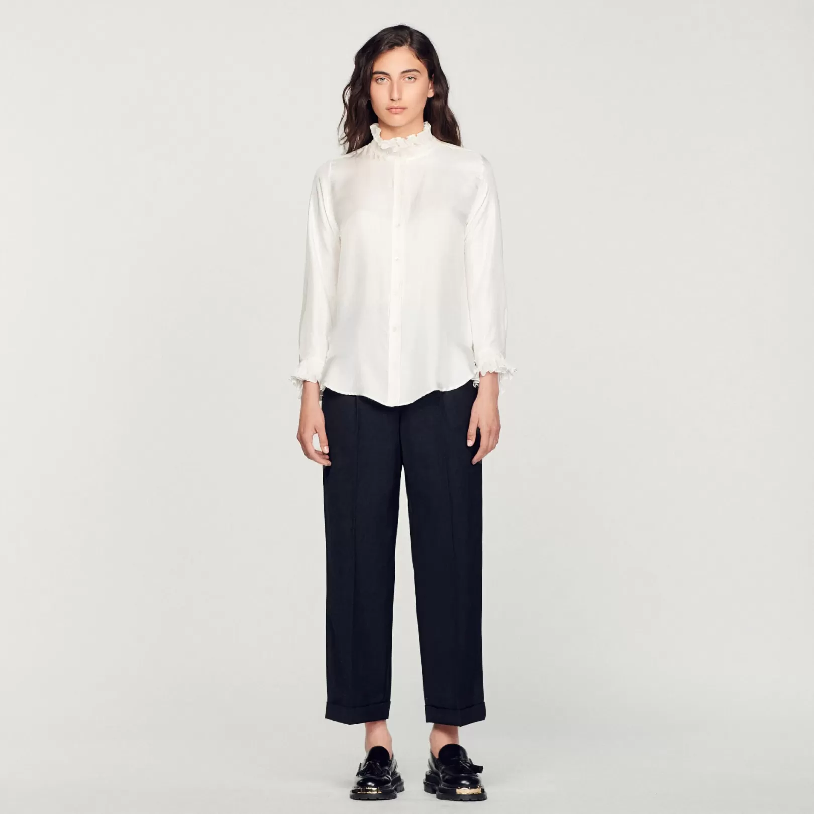 Tops & Shirts*Sandro Tops & Shirts Silk shirt with gathered collar