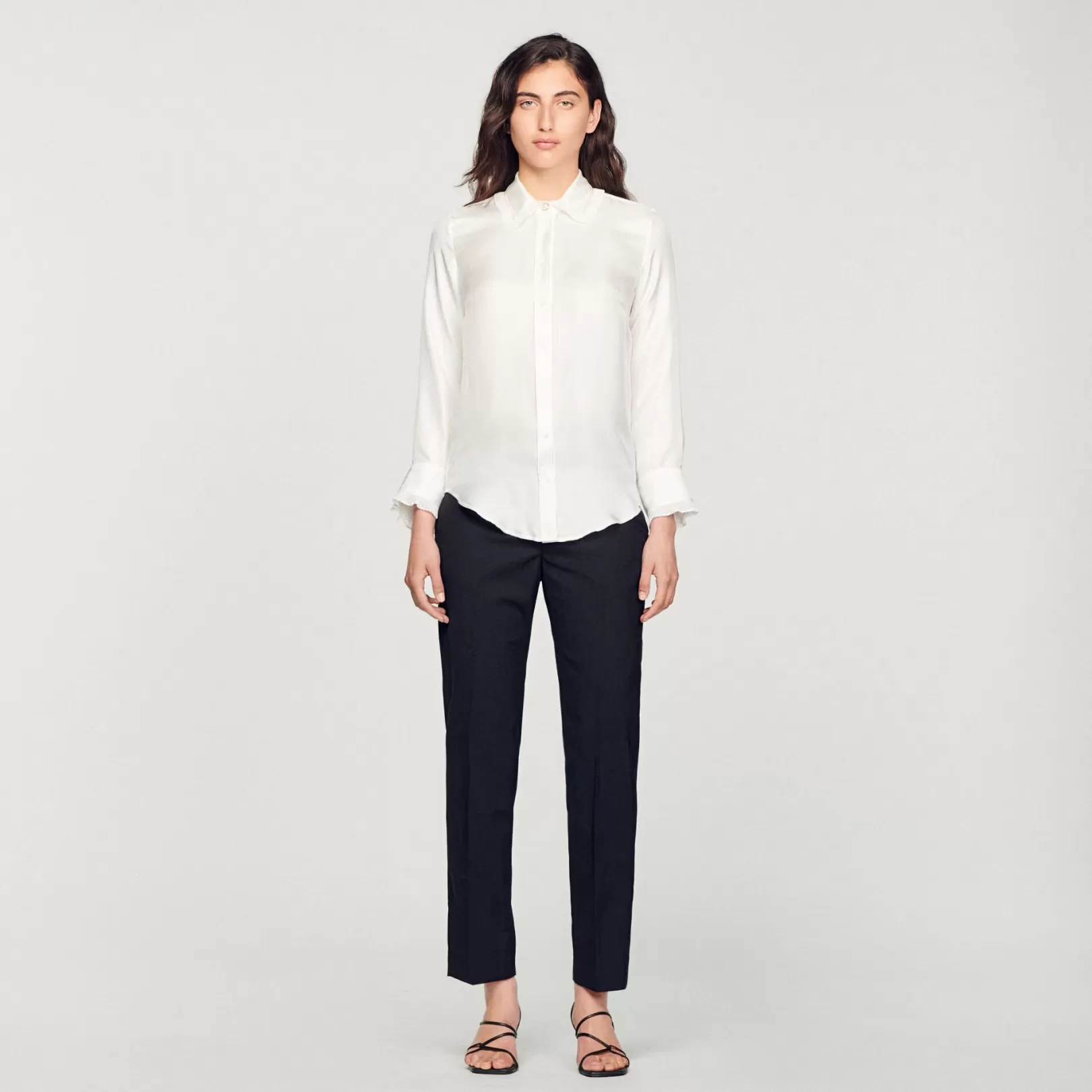 Tops & Shirts*Sandro Tops & Shirts Silk shirt with pleated trim