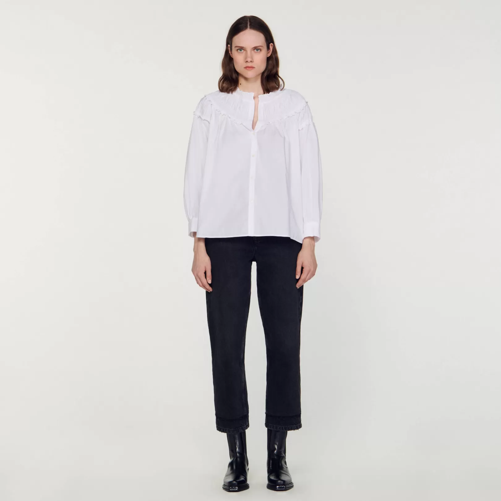 Tops & Shirts*Sandro Tops & Shirts Smocked-collar blouse