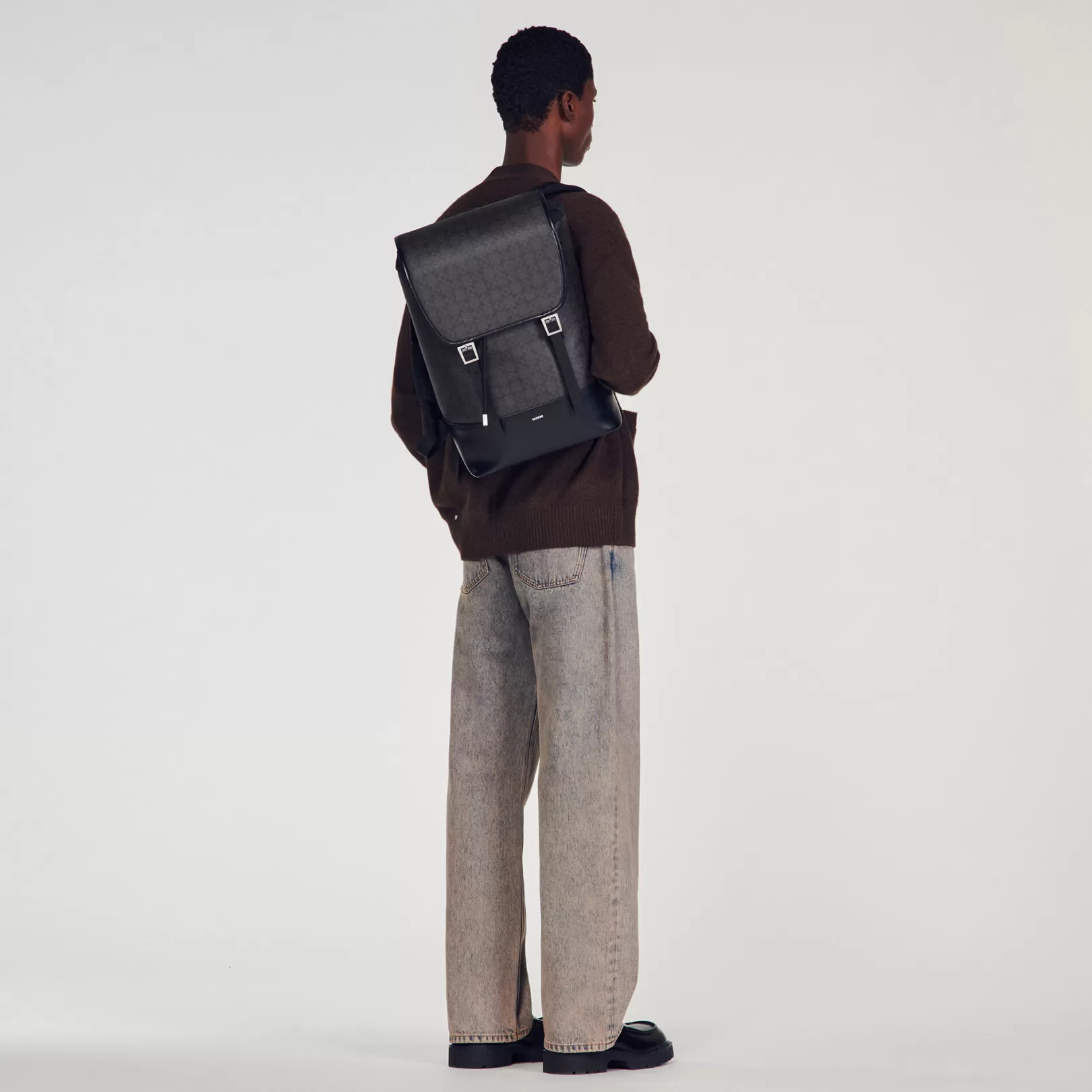 Bags*Sandro Bags Square Crs coated canvas backpack