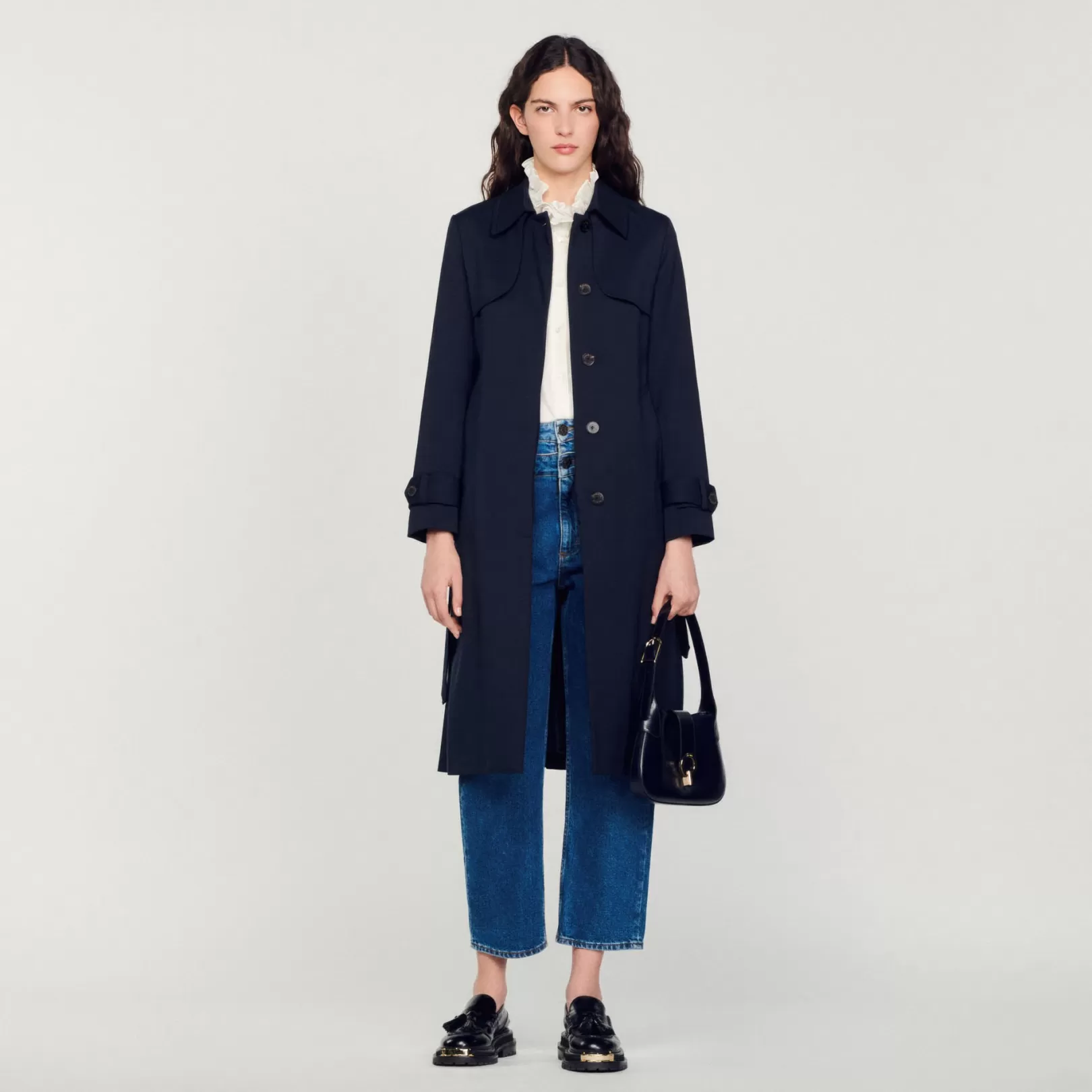 Coats*Sandro Coats Trench coat with pleated inset