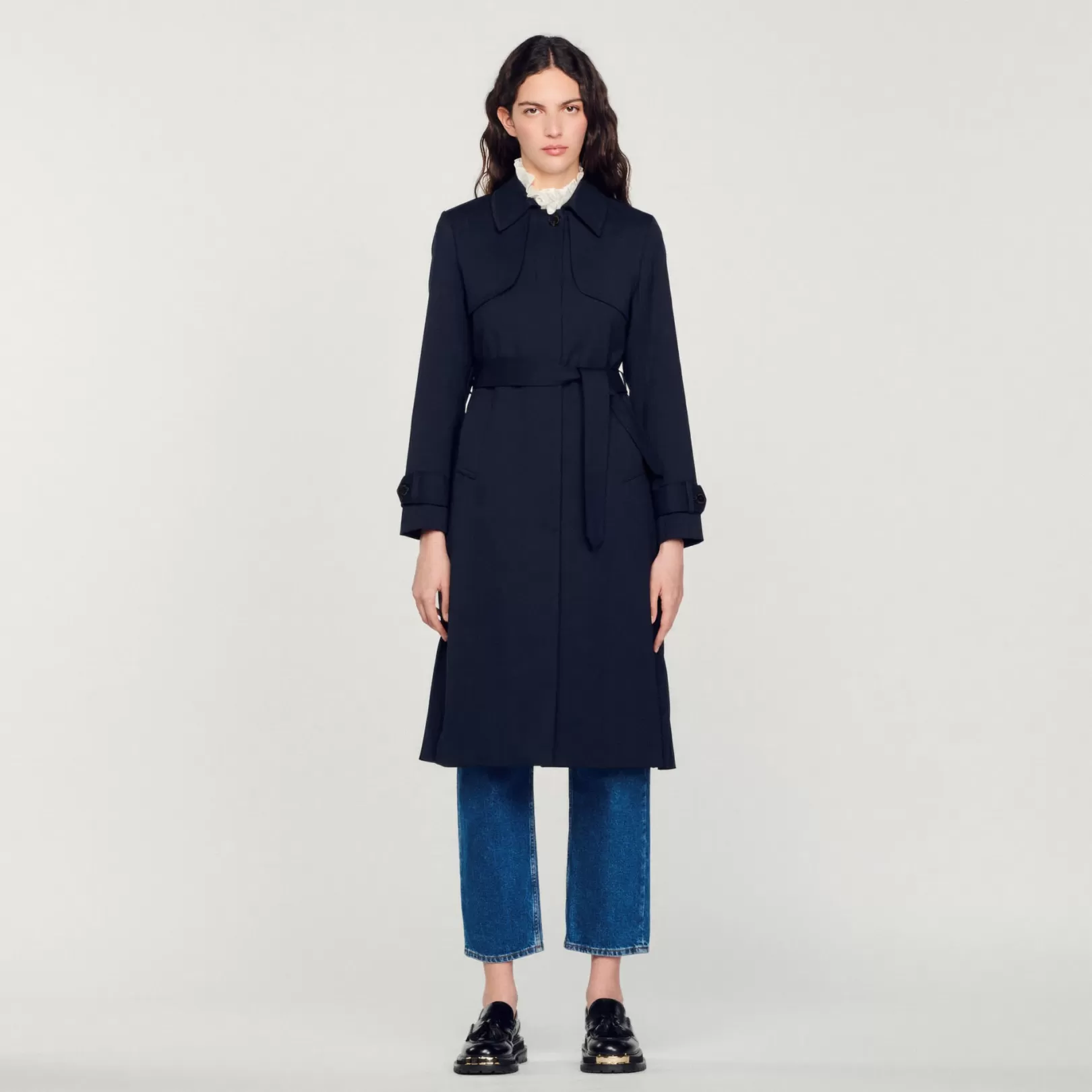 Coats*Sandro Coats Trench coat with pleated inset