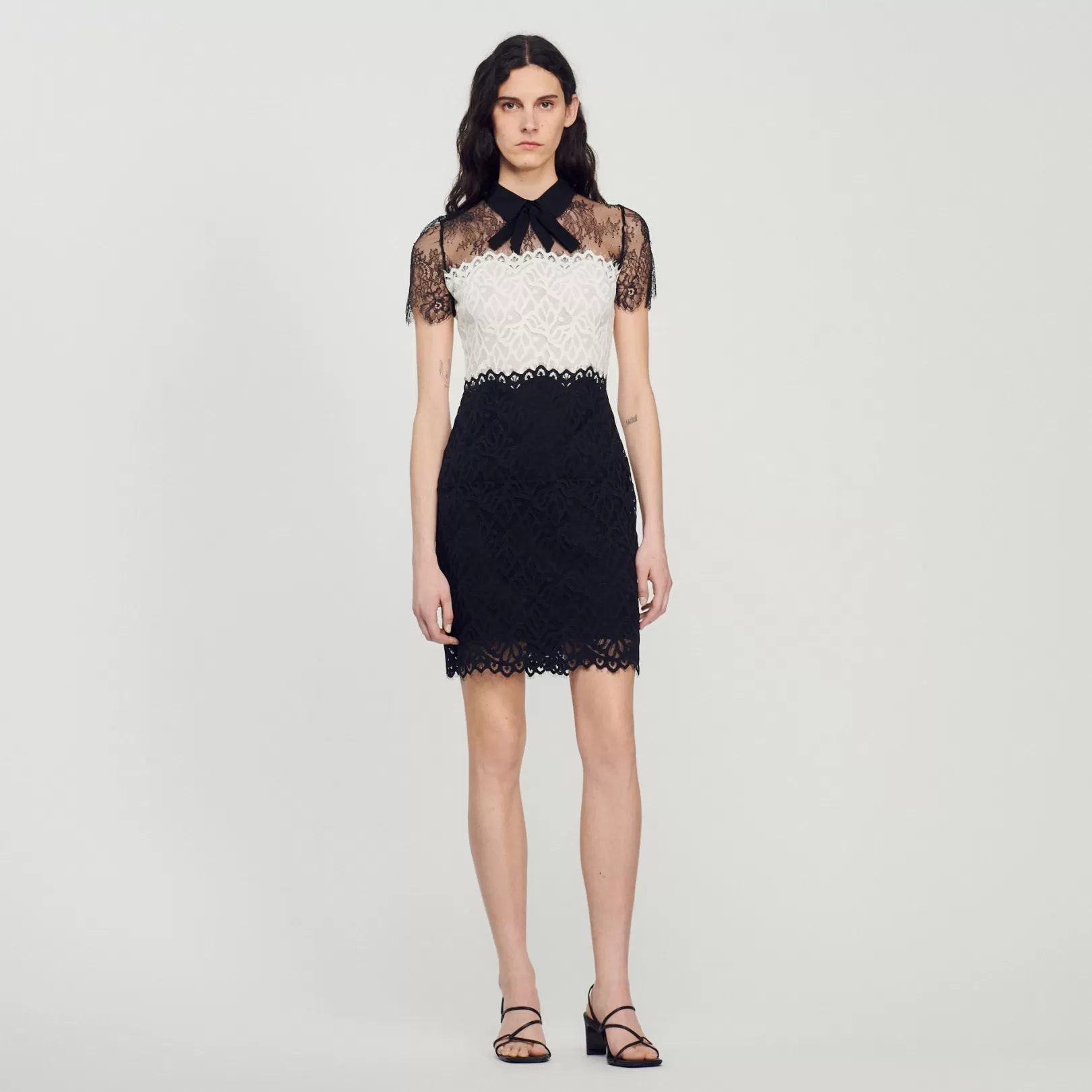 Dresses*Sandro Dresses Two-tone lace dress