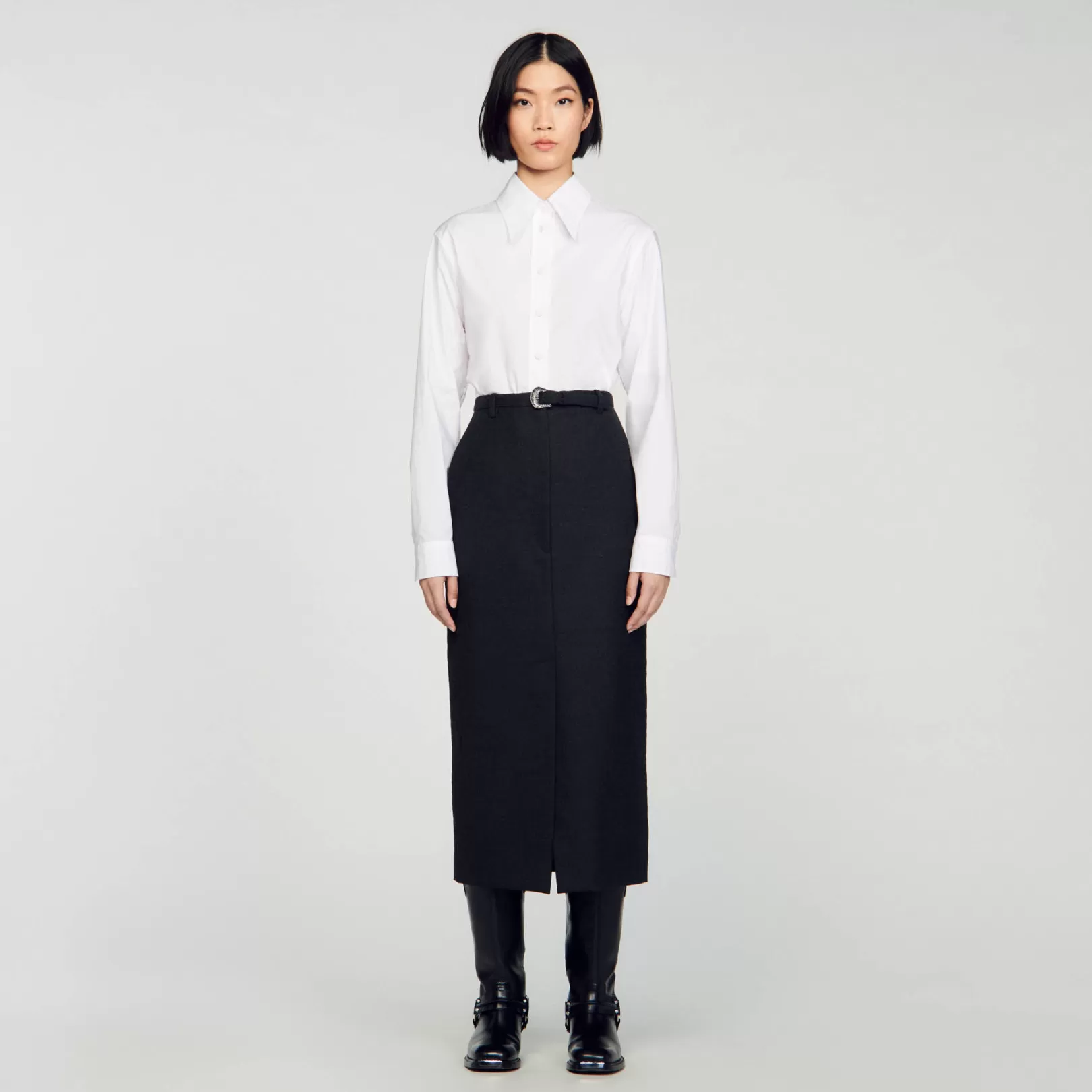 Skirts*Sandro Skirts Western buckled pencil skirt