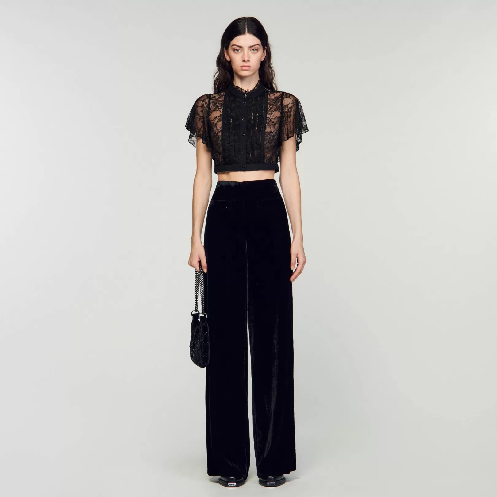 Matching Sets | Pants & Shorts*Sandro Matching Sets | Pants & Shorts Wide-leg velvet pants