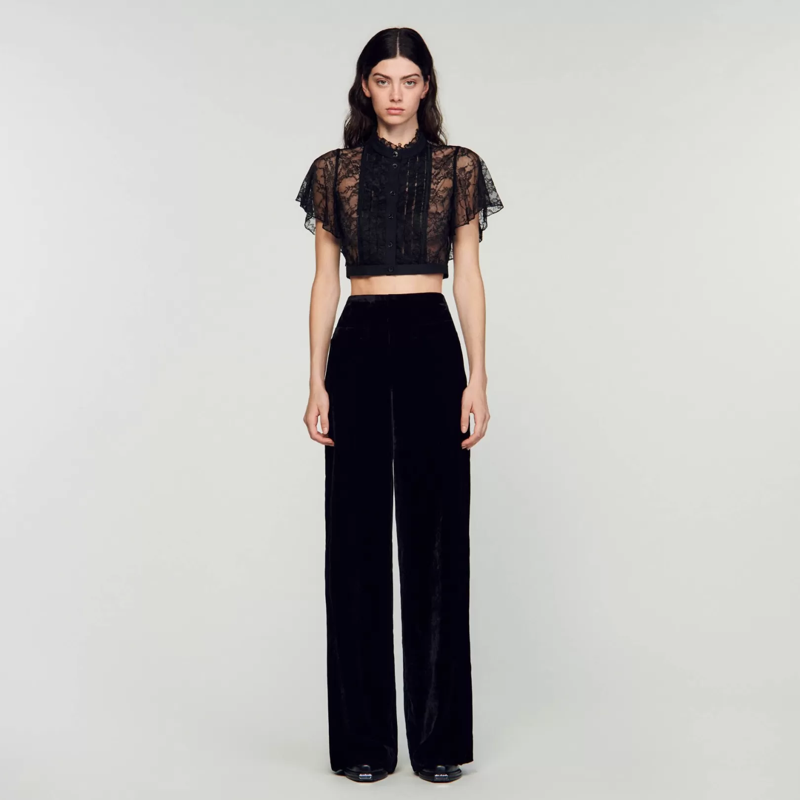 Matching Sets | Pants & Shorts*Sandro Matching Sets | Pants & Shorts Wide-leg velvet pants